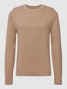 MCNEAL Pullover mit geripptem Rundhalsausschnitt Sand meliert