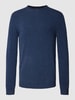 Christian Berg Men Pullover mit Woll-Anteil in unifarbenem Design Jeans meliert