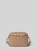 Guess Schoudertas met labelapplicatie, model 'MERIDIAN' Lichtbruin