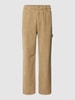 REVIEW Baggy Fit Cordhose mit Label-Detail Schlamm