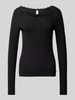 QS Longsleeve met ronde hals Zwart