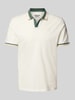 Blend Regular fit poloshirt met V-hals, model 'Evo' Wit