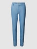 MOS MOSH Slim fit stoffen broek met persplooien, model 'Abbey Night' Rookblauw