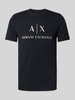 ARMANI EXCHANGE Slim fit T-shirt van puur katoen met logoprint Marineblauw