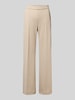 MAC Wide leg broek met elastische band, model 'Chiara' Beige gemêleerd