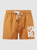 Karl Lagerfeld Beachwear Spodenki kąpielowe z logo  Camel