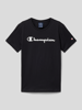 CHAMPION T-Shirt mit Label-Print Schwarz