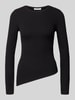 Topshop Shirt met lange mouwen in asymmetrische look model 'RIA' Zwart