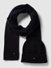Tommy Hilfiger Set aus Schal und Beanie mit Kaschmir-Anteil Black