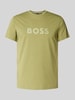 BOSS T-shirt met labelprint Olijfgroen