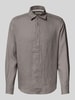 s.Oliver RED LABEL Regular Fit Leinenhemd mit Sportmanschetten Mittelgrau