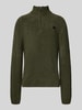 G-Star Raw Gebreide pullover met labeldetail Antraciet