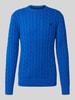MCNEAL Slim Fit Strickpullover aus reiner Baumwolle Blau