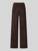 MAC Spodnie sztruksowe o rozkloszowanym kroju z lamowanymi kieszeniami z tyłu model ‘CHIARA’ Ciemnobrązowy