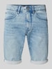 Petrol Slim Fit Jeansshorts im 5-Pocket-Design Hellblau Melange