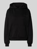 REVIEW Hoodie mit Logo-Print und Känguru-Tasche Black