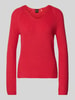 BOSS Orange Strickpullover mit U-Boot-Ausschnitt Modell 'Fardin' Rot