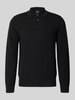 Paul Smith Regular Fit Poloshirt in Strick-Optik Metallic Black