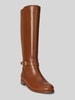 Lauren Ralph Lauren Laars van echt leer met logodetail Cognac