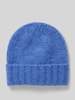 ICHI Strickmütze mit geripptem Umschlag Modell 'IAMONA' Blau