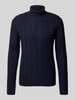 Jack & Jones Premium Sweter z dzianiny z golfem model ‘BLATRENT’ Ciemnoniebieski