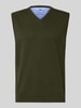 Fynch-Hatton Regular Fit Pullunder aus reiner Baumwolle mit Logo-Stickerei Khaki