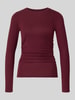 VERO MODA Slim Fit Langarmshirt aus Lyocell-Mix Modell 'AVA' Bordeaux