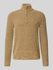 Only & Sons Regular fit schipperstrui met korte ritssluiting, model 'JOIN' Beige