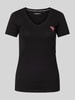 Guess T-Shirt mit V-Ausschnitt Black