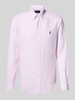 Polo Ralph Lauren Custom Fit Leinenhemd mit Label-Stitching Rosa