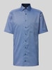 OLYMP Regular Fit Business-Hemd mit logo-Stitching Modell 'Global' Marine