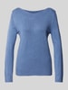 Tom Tailor Slim Fit Strickpullover mit Ripp-Blende Blau