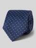 OLYMP Zijden stropdas met all-over motief Marineblauw