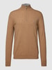 Fynch-Hatton Gebreide pullover met opstaande kraag Camel