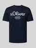 s.Oliver RED LABEL T-shirt met labelprint Marineblauw