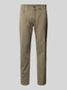 Pierre Cardin Tapered fit chino met structuurmotief, model 'Lyon' Olijfgroen