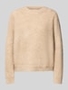 MORE & MORE Gebreide pullover met ronde hals Zand
