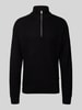 Jack & Jones Strickpullover mit Reißverschluss Modell 'KAITO' Black