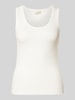 Milano Italy Tanktop mit gerippten Abschlüssen Offwhite