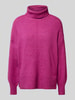 Pieces Rollkragenpullover mit erhabener Naht Modell 'MALOU' Pink