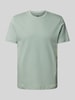 Christian Berg Men T-shirt met geribde ronde hals Metallic groen