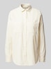 Christian Berg Woman Regular Fit Cordbluse mit Brusttaschen Offwhite