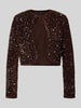 Mango Bolero mit Pailletten und Schnürung Modell 'XTURNER' Dunkelbraun