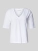 Lanius T-Shirt mit V-Ausschnitt Weiss