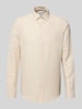 Jake*s Slim Fit Freizeithemd aus Leinen-Baumwoll-Mix Sand
