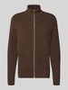 Lindbergh Strickjacke mit Strukturmuster Mittelbraun