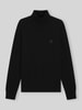 BOSS Orange Rollkragenpullover mit Logo-Patch aus Kaschmir Black