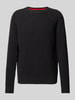 HUGO Strickpullover mit Rundhalsausschnitt Modell 'Sribben' Black