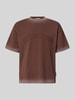 ANOTHER COTTON LAB T-shirt z Wyhaftowane logo i Okrągły dekolt Ciemnobrązowy