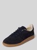 BOSS Lage sneakers van echt runderleer, model 'BRENTA_TENN_FULLSD' Donkerblauw